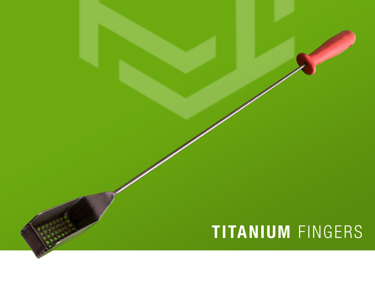 Titanium Long Reach Perforated Angled Dross Removal Scoop - TFL-TCT-006